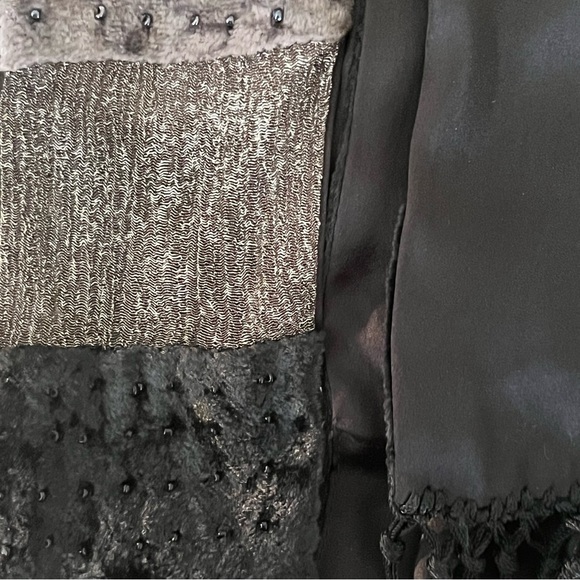 Collection of 3 long crushed, burnout, beaded velvet scarves. Elegant, luxurious - Picture 11 of 11